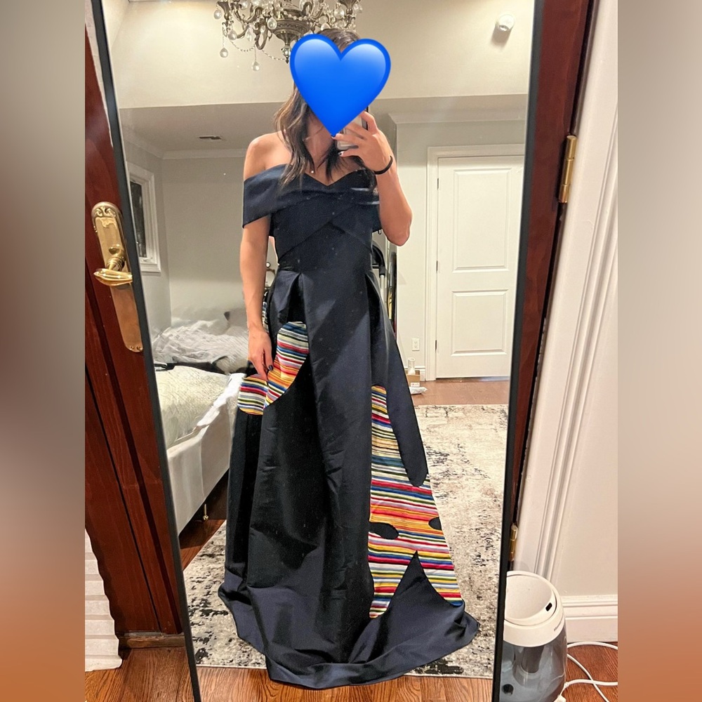 Sachin + Babi Strapless Navy Gown - Picture 2 of 3